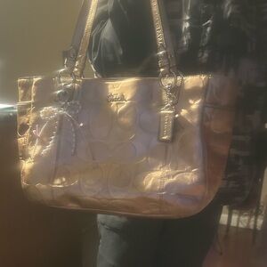 Coach Metallic Gold Tote Bag